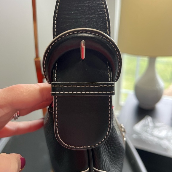 Maxx New York Black Leather Shoulder Bag Y2K style - Picture 4 of 6